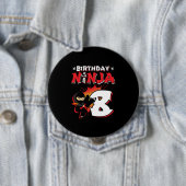 Kinder Ninja Birthday Party Gift - 8 jaar oud Ronde Button 4,0 Cm (In situ)