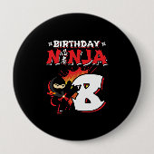 Kinder Ninja Birthday Party Gift - 8 jaar oud Ronde Button 4,0 Cm (Voorkant)