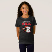 Kinder Ninja Birthday Party Gift - 8 jaar oud T-shirt (Voorkant volledig)