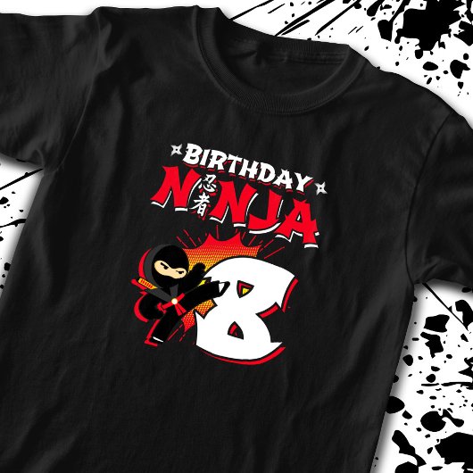 Kinder Ninja Birthday Party Gift - 8 jaar oud T-shirt