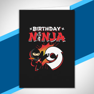 Kinder Ninja Birthday Party Gift - 9 jaar oud Kaart