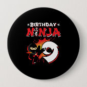 Kinder Ninja Birthday Party Gift - 9 jaar oud Ronde Button 4,0 Cm (Voorkant)