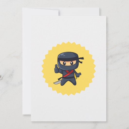 Kinder Ninja Karate Verjaardagsfeestuitnodiging Kaart (Achterkant)