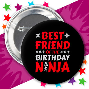 Kinder Ninja Party Karate Beste Vriend Verjaardag Ronde Button 5,7 Cm