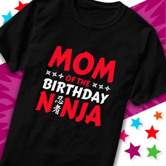 Kinder Ninja Party Karate Moeder van de Verjaardag T-shirt