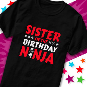 Kinder Ninja Party Karate Zus van Verjaardag Ninja T-shirt