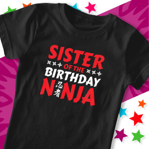 Kinder Ninja Party Karate Zus van Verjaardag Ninja T-shirt