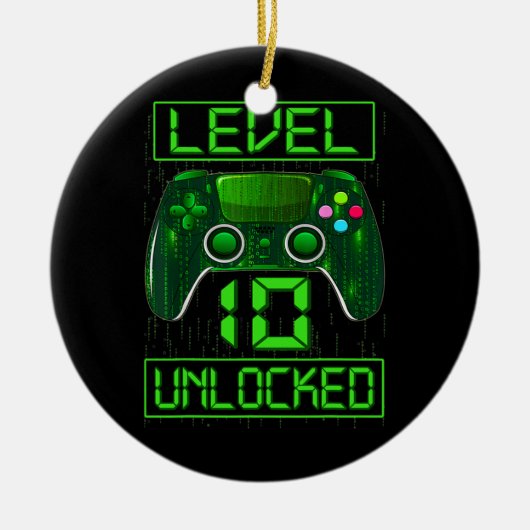 Kinder niveau 10 Ontgrendelde grappige videokamer  Keramisch Ornament (Voorkant)