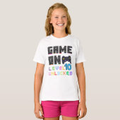 Kinder niveau 10 ontgrendelde videogame t-shirt (Voorkant volledig)