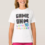 Kinder niveau 10 ontgrendelde videogame t-shirt (Voorkant)