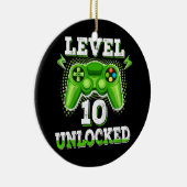 Kinder niveau 10 Onvergrendelde Birthday Video Gam Keramisch Ornament (Rechts)