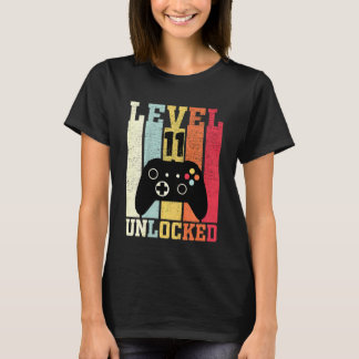 Kinder niveau 11 Onvergrendelde videogamer 11e ver T-shirt