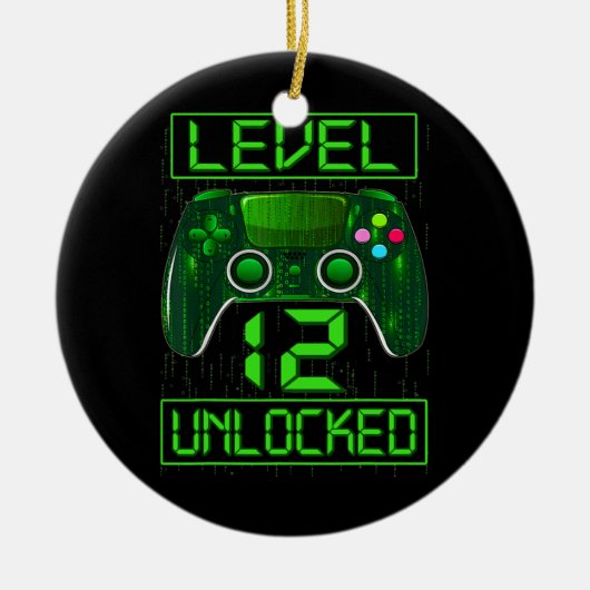 Kinder niveau 12 Ontgrendelde grappige videokamer  Keramisch Ornament (Voorkant)