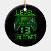 Kinder niveau 13 Ontgrendelde grappige videoband 1 Keramisch Ornament (Achterkant)