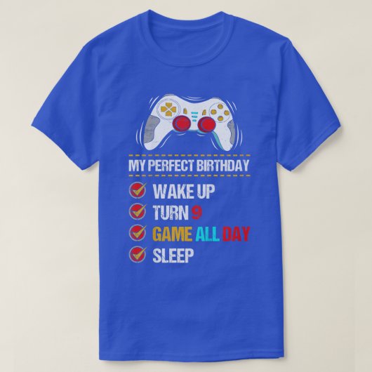 Kinder niveau 9 videogame 9e verjaardag gamer t-shirt (Design voorkant)