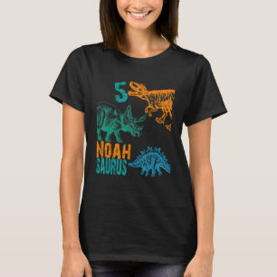 Kinder Noah Saurus 5e Verjaardag Jongens Rex Dagfe T-shirt