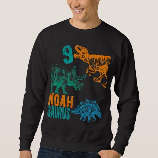 Kinder Noah Saurus 9e Verjaardagsjongens Rex Bday Trui (Voorkant)