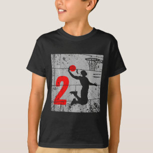 Kinder Noodlijdende 2 Jaar Oud 2e Basketbal Verjaa T-shirt