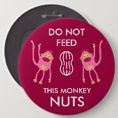 Kinder Noten Allergie Waarschuwing Ronde Button 6,0 Cm (Voorkant /achterkant)