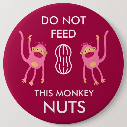 Kinder Noten Allergie Waarschuwing Ronde Button 6,0 Cm (Voorkant)