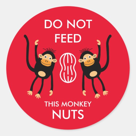 Kinder Noten Allergie Waarschuwing Ronde Sticker (Voorkant)