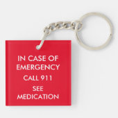 Kinder Noten Allergie Waarschuwing Sleutelhanger (Achterkant)