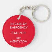 Kinder Noten Allergie Waarschuwing Sleutelhanger (Achterkant)