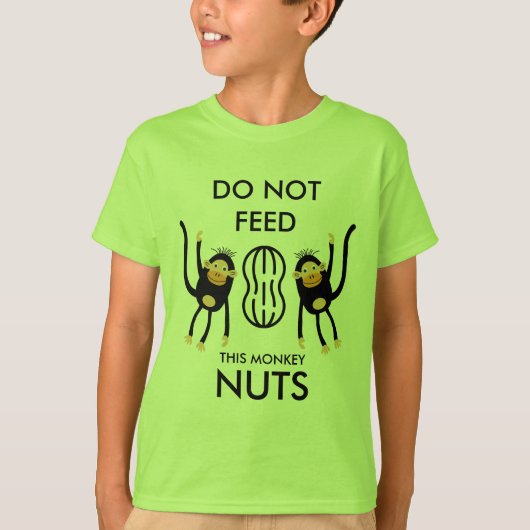 Kinder Noten Allergie Waarschuwing T-shirt (Voorkant)