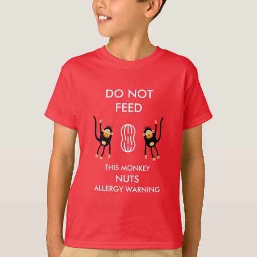 Kinder Noten Allergie Waarschuwing T-shirt (Voorkant)