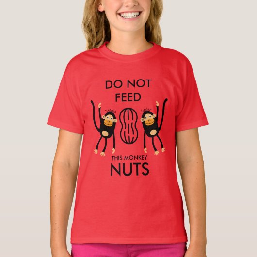Kinder Noten Allergie Waarschuwing T-shirt (Voorkant)