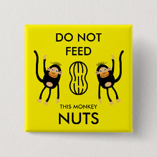 Kinder Noten Allergie Waarschuwing Vierkante Button 5,1 Cm