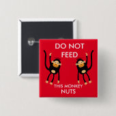 Kinder Noten Allergie Waarschuwing Vierkante Button 5,1 Cm (Voorkant /achterkant)