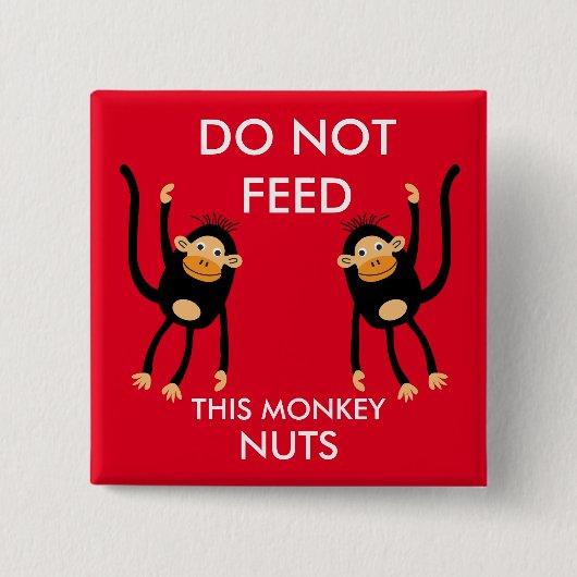 Kinder Noten Allergie Waarschuwing Vierkante Button 5,1 Cm (Voorkant)