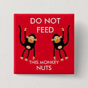 Kinder Noten Allergie Waarschuwing Vierkante Button 5,1 Cm