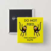 Kinder Noten Allergie Waarschuwing Vierkante Button 5,1 Cm (Voorkant /achterkant)