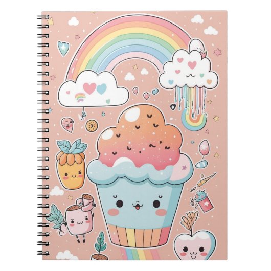 Kinder Notitieboek Cool Pattern met Cupcake & Rain (Voorkant)