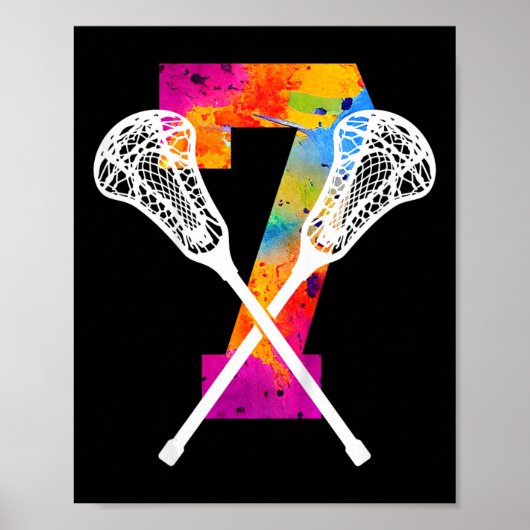 Kinder nummer 7 jaar Lacrosse 7e verjaardag Poster (Voorkant)