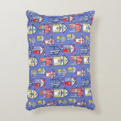 Kinder Nursery Red White en Blue Beach Huts Print Accent Kussen (Voorkant(Verticaal))