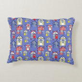 Kinder Nursery Red White en Blue Beach Huts Print Accent Kussen (Achterkant)