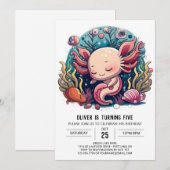 Kinder Oceaan Avontuur Axolotl Verjaardag Kaart (Voorkant / Achterkant)