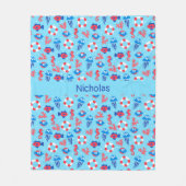Kinder Ocean Elements Pattern Gepersonaliseerd Fleece Deken (Voorkant)