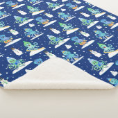 Kinder octopus wintersport grappig dier sherpa deken (3/4)