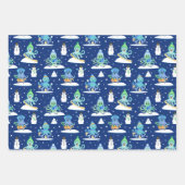 Kinder Octopus Wintersport Grappig Dierenwikkeling Inpakpapier Vel (Voorkant)