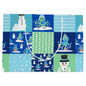 Kinder Octopus Wintersport Patchwork gepersonalise Groot Cadeauzakje (Achterkant)