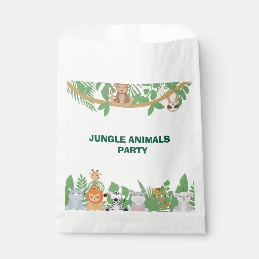 Kinder Oerwoud Animals Party Favoriet Bag Bedankzakje (Voorkant)