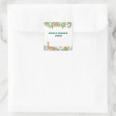 Kinder Oerwoud Animals Party Square Sticker (Tas)