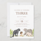 Kinder Oerwoud Birthday - Oerwoud Friends Birthday Kaart (Voorkant)