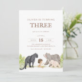 Kinder Oerwoud Birthday - Oerwoud Friends Birthday Kaart (Staand voorkant)