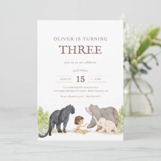 Kinder Oerwoud Birthday - Oerwoud Friends Birthday Kaart (Staand voorkant)