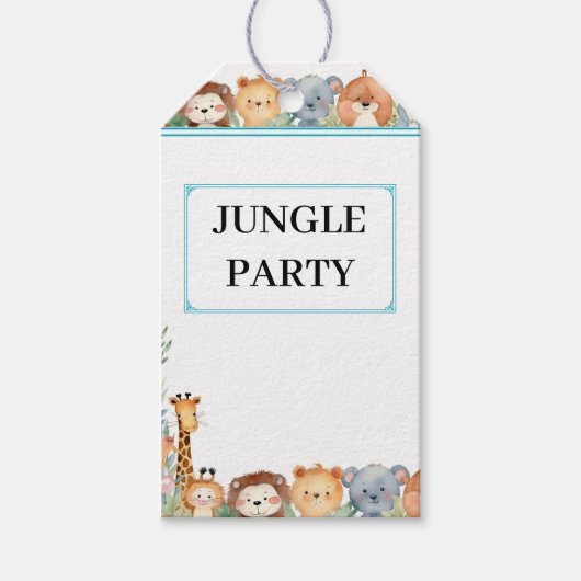 Kinder Oerwoud Party Gift Label Cadeaulabel (Voorkant)